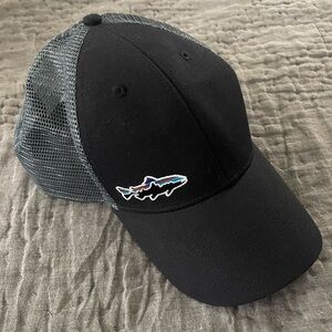 Patagonia Fitz Roy Trout Snapback Mesh Trucker Hat Cap Navy Blue One Size Fish